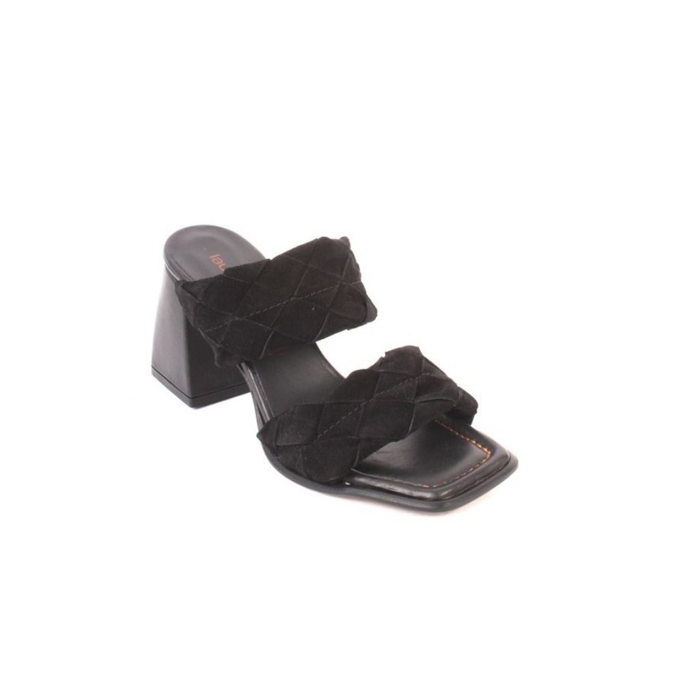 Laura Bellariva 7908 Black Suede / Leather Heel Sandals